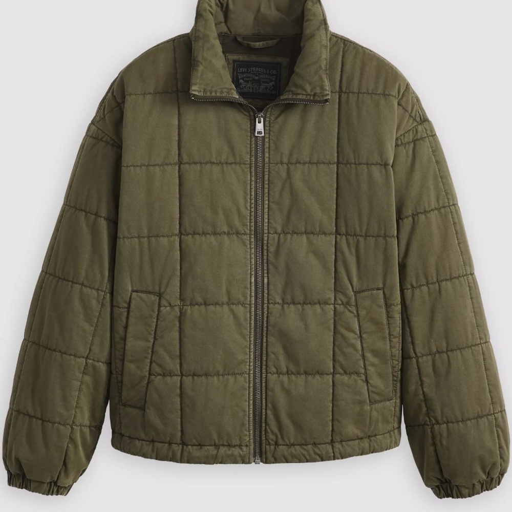 Levi's Olive Green Quilted Bomber Jacket
